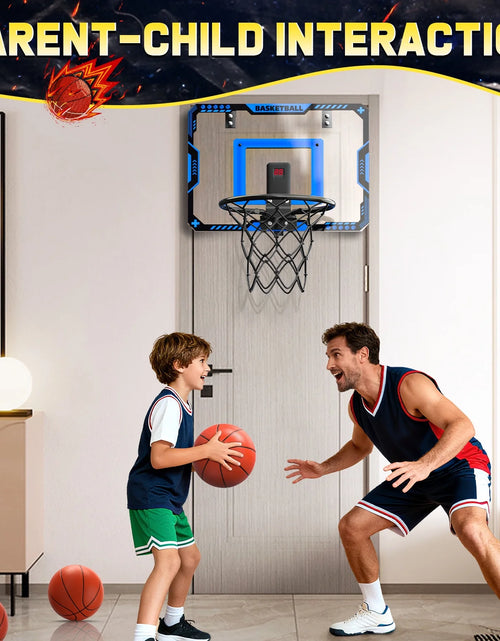 Load image into Gallery viewer, Indoor Basketball Hoop for Kids, Mini Basketball Hoop with Electronic Scoreboard, Sounds, over the Door Basketball Game Toys Gifts 3 Balls for Kids &amp; Adults
