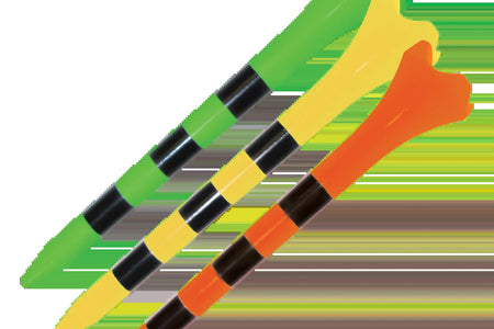Pride Performance Plastic Golf Tees, Low-Resistance Head for Golf, Longer Drives, Durable & Stable Design, 3-1/4", Striped Citrus Mix – 25 Count