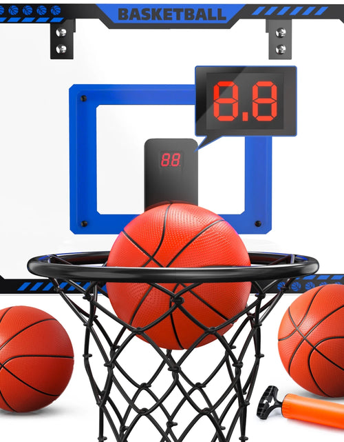 Load image into Gallery viewer, Indoor Basketball Hoop for Kids, Mini Basketball Hoop with Electronic Scoreboard, Sounds, over the Door Basketball Game Toys Gifts 3 Balls for Kids &amp; Adults
