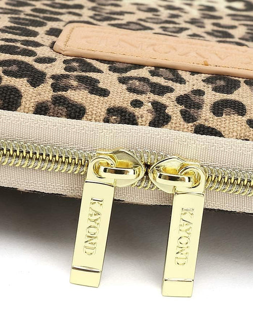 Load image into Gallery viewer, KY-03 Canvas Fabric 15.6 Inch Laptops Sleeve - Brown Leopard Print
