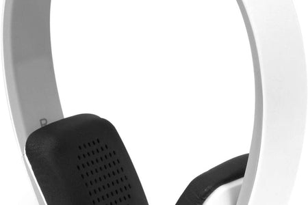 Bluetooth Wireless Headphones with Built-In Battery, Stream Audio from Iphone, Ipad, Smartphone, Tablet, PC, MAC, Laptop, White (ABH04F), Medium