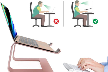 Laptop Stand, Ergonomic Aluminum Laptop Mount Computer Stand, Detachable Laptop Riser，Notebook Holder Stand Compatible with Macbook Pro/Air HP Lenovo Samsung Huawei ，All 10-17.3" Laptops(Rose Gold)