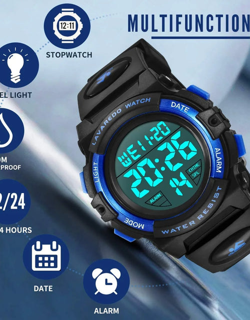 Load image into Gallery viewer, Digital Sports Watch for Age 4-15 Waterproof Watches with Alarm Stopwatch Wrist Watches for Age 4-15 Birthday Chriatmas Gift
