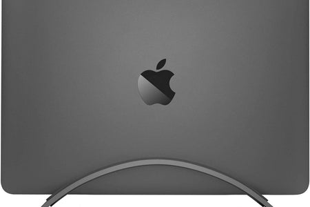 Bookarc for Macbook | Space-Saving Vertical Desktop Stand for Apple Notebooks (Space Grey)*Not Compatible with M1, See Insert Option to Update/Upgrade*