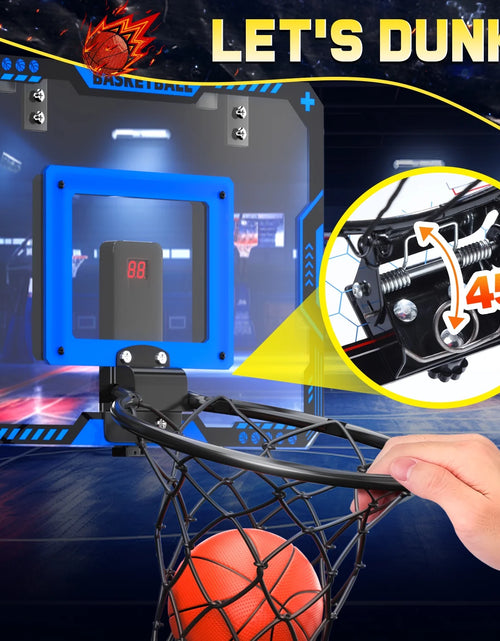 Load image into Gallery viewer, Indoor Basketball Hoop for Kids, Mini Basketball Hoop with Electronic Scoreboard, Sounds, over the Door Basketball Game Toys Gifts 3 Balls for Kids &amp; Adults
