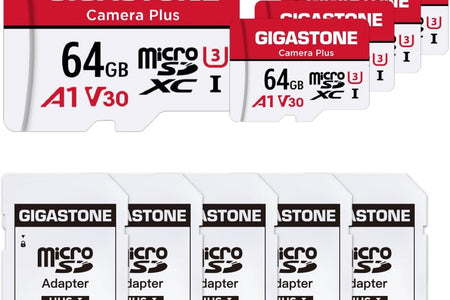 [] 64GB 5-Pack Micro SD Card, Camera Plus, Microsdxc Memory Card for Wyze, Video Camera, Security Camera, Smartphone, Fire Tablet, 4K Video Recording, UHS-I U3 A1 V30, 95Mb/S, with Adapter