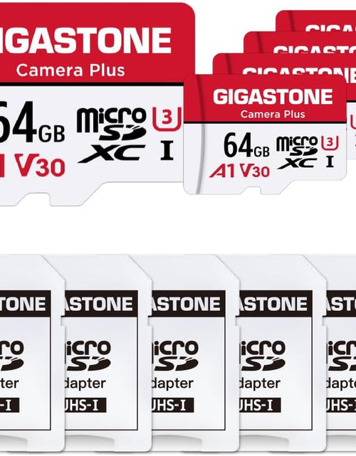 Load image into Gallery viewer, [] 64GB 5-Pack Micro SD Card, Camera Plus, Microsdxc Memory Card for Wyze, Video Camera, Security Camera, Smartphone, Fire Tablet, 4K Video Recording, UHS-I U3 A1 V30, 95Mb/S, with Adapter
