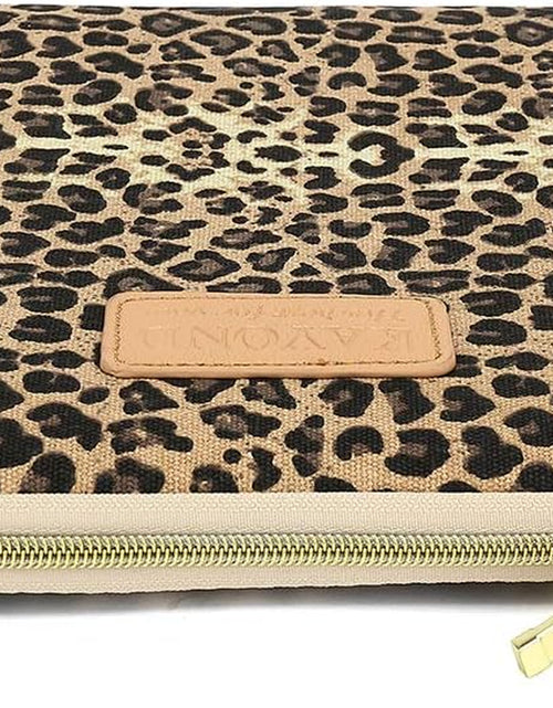 Load image into Gallery viewer, KY-03 Canvas Fabric 15.6 Inch Laptops Sleeve - Brown Leopard Print
