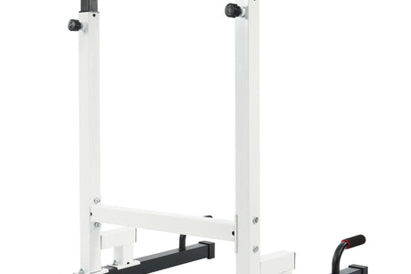 Steel Frame Dip Station with Adjustable Height, 500 Lb Weight Capacity, White