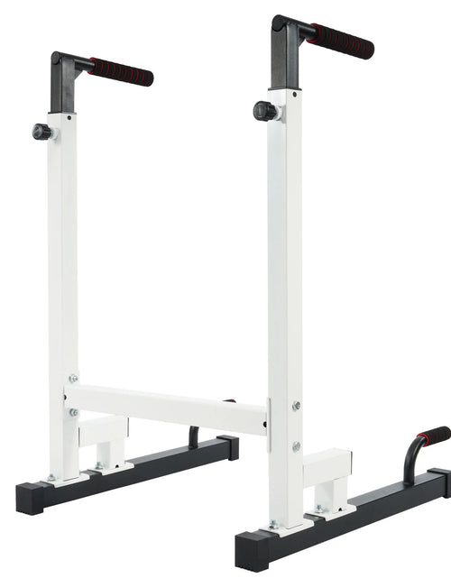 Load image into Gallery viewer, Steel Frame Dip Station with Adjustable Height, 500 Lb Weight Capacity, White
