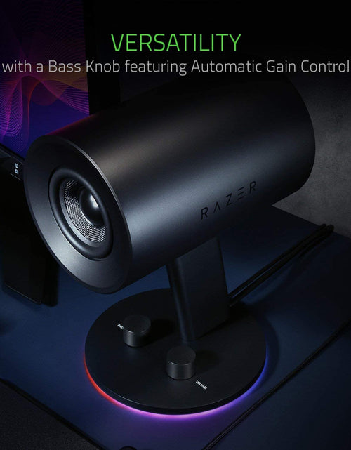 Load image into Gallery viewer, Nommo Chroma: Custom Woven 3" Glass Fiber Drivers - Rear-Facing Bass Ports - Bass Knob W/Automatic Gain Control Chroma Enabled - Full Range 2.0 PC Gaming Speakers, Black
