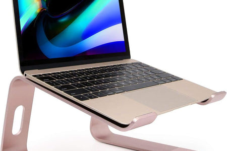 Laptop Stand, Ergonomic Aluminum Laptop Mount Computer Stand, Detachable Laptop Riser，Notebook Holder Stand Compatible with Macbook Pro/Air HP Lenovo Samsung Huawei ，All 10-17.3" Laptops(Rose Gold)