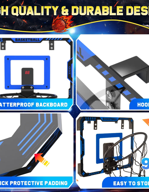 Load image into Gallery viewer, Indoor Basketball Hoop for Kids, Mini Basketball Hoop with Electronic Scoreboard, Sounds, over the Door Basketball Game Toys Gifts 3 Balls for Kids &amp; Adults
