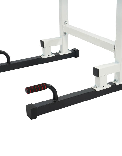Load image into Gallery viewer, Steel Frame Dip Station with Adjustable Height, 500 Lb Weight Capacity, White
